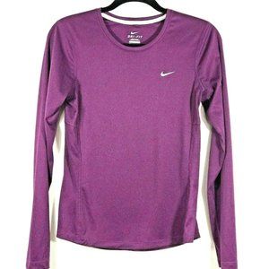 Nike Running Dri Fit Purple Long Sleeve Top Small